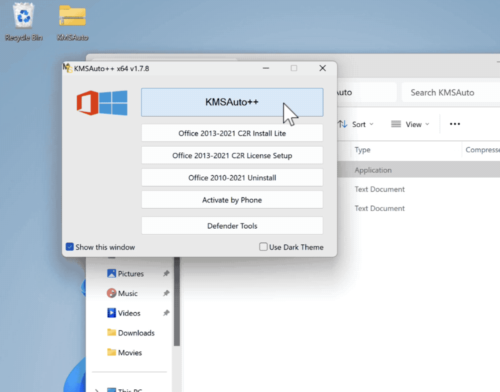 Menjalankan KMSAuto x64